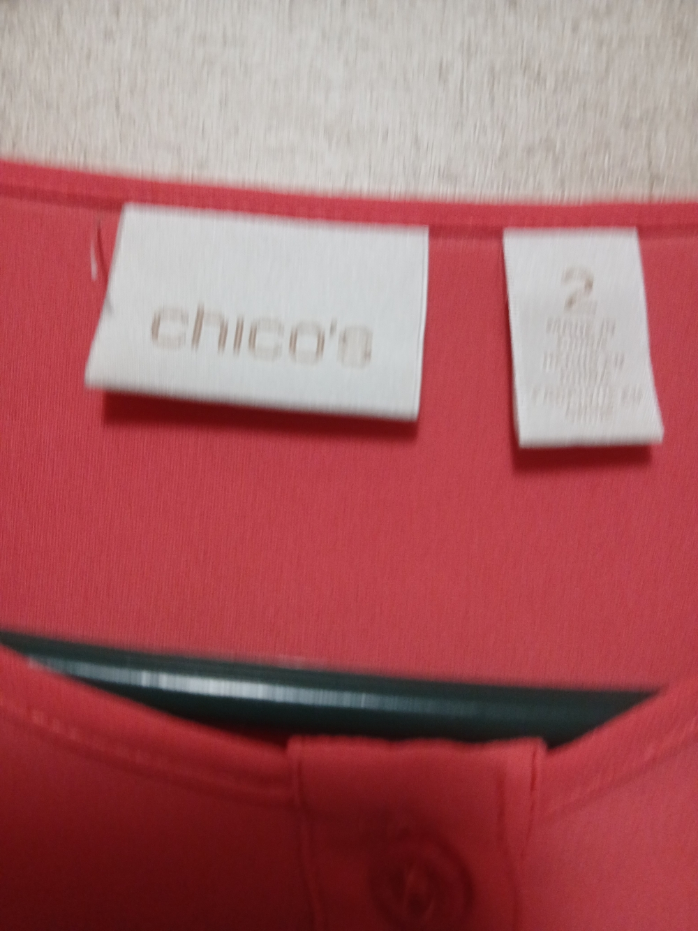 Chico's Coral Button-Front Top